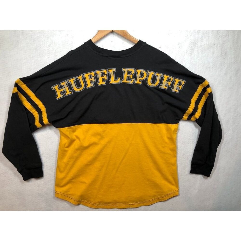 Wizarding World Hufflepuff Spirit Jersey - Black and Yellow Long Sleeve Tee